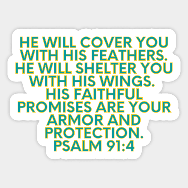 Bible Verse Psalm 91:4 Sticker by Prayingwarrior